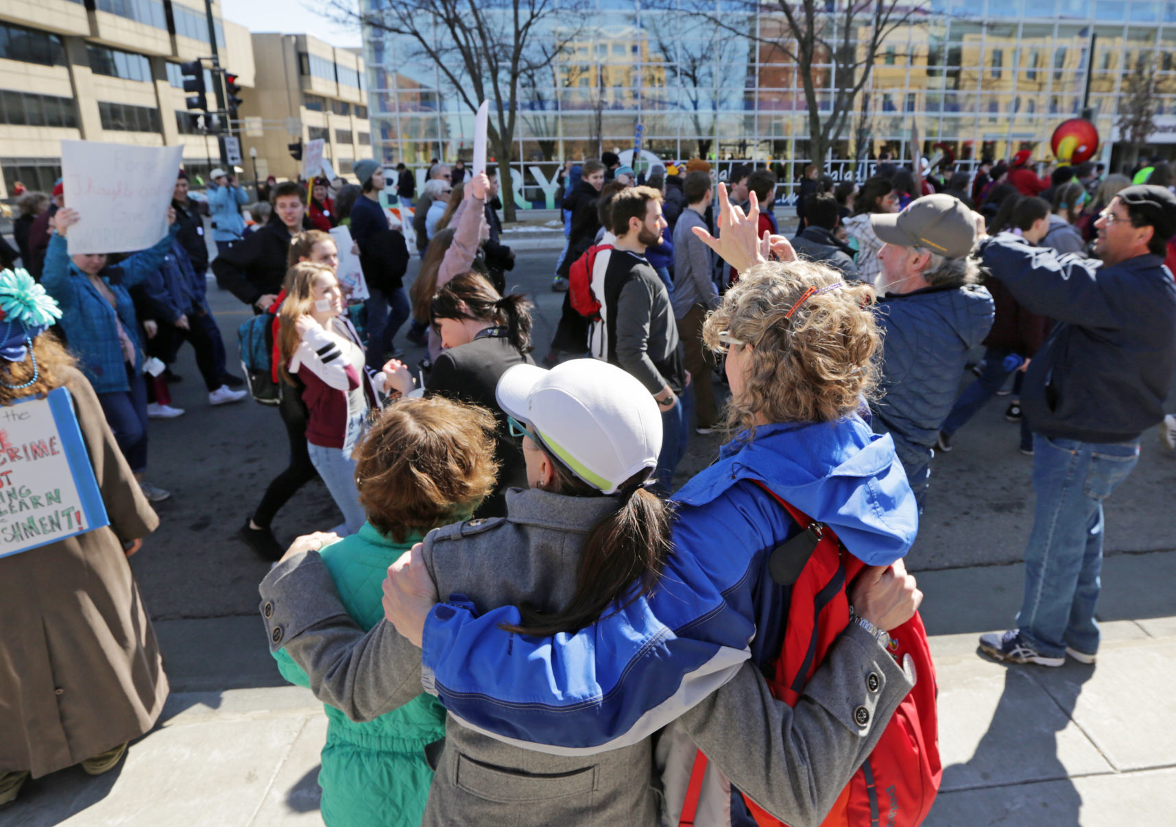 People show support for student demonstrators